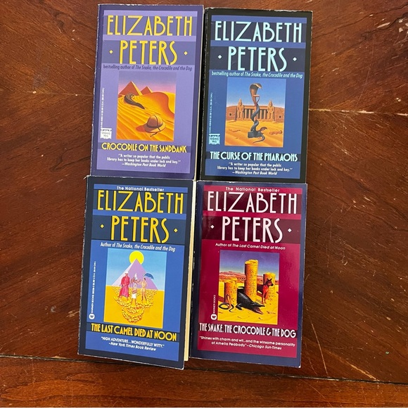 3 for $15: Set of four Elizabeth Peters paperback books with case - Picture 2 of 6